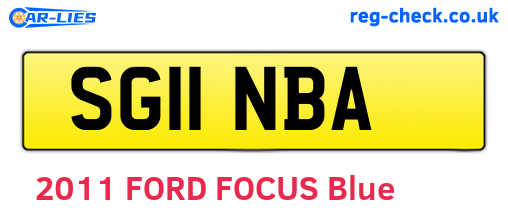 SG11NBA are the vehicle registration plates.
