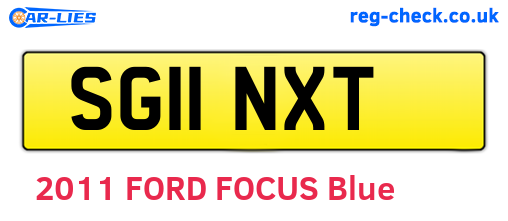 SG11NXT are the vehicle registration plates.
