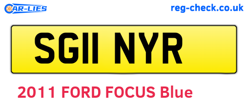 SG11NYR are the vehicle registration plates.