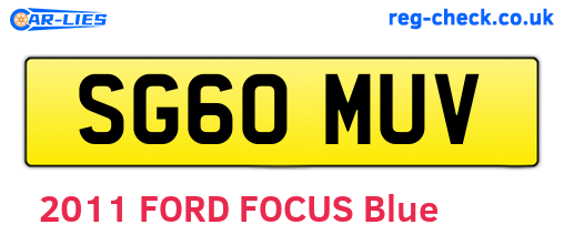 SG60MUV are the vehicle registration plates.