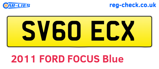 SV60ECX are the vehicle registration plates.