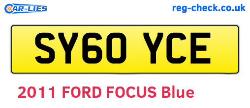 SY60YCE are the vehicle registration plates.