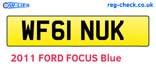 WF61NUK are the vehicle registration plates.