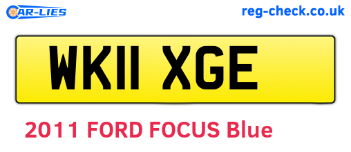 WK11XGE are the vehicle registration plates.