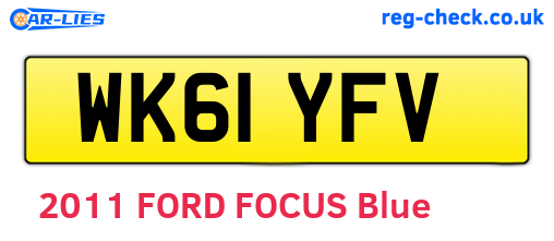 WK61YFV are the vehicle registration plates.