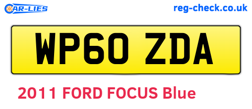 WP60ZDA are the vehicle registration plates.