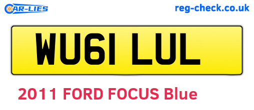 WU61LUL are the vehicle registration plates.