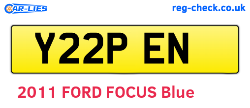 Y22PEN are the vehicle registration plates.