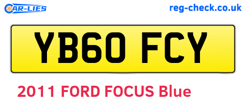 YB60FCY are the vehicle registration plates.