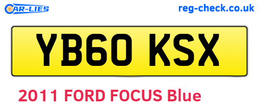 YB60KSX are the vehicle registration plates.