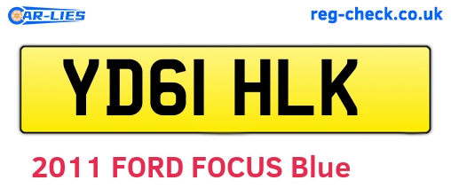 YD61HLK are the vehicle registration plates.