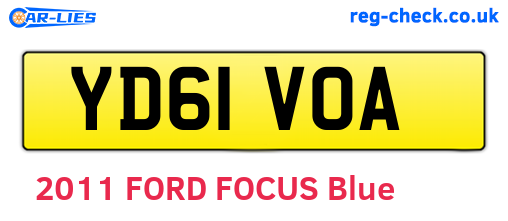 YD61VOA are the vehicle registration plates.