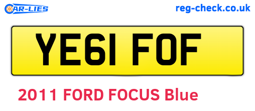 YE61FOF are the vehicle registration plates.