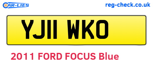 YJ11WKO are the vehicle registration plates.