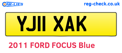 YJ11XAK are the vehicle registration plates.