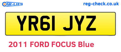 YR61JYZ are the vehicle registration plates.