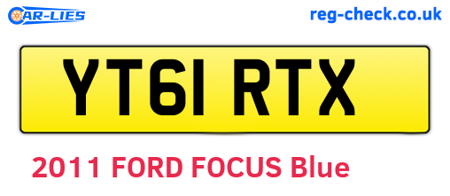 YT61RTX are the vehicle registration plates.