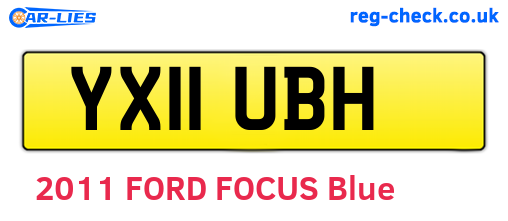 YX11UBH are the vehicle registration plates.
