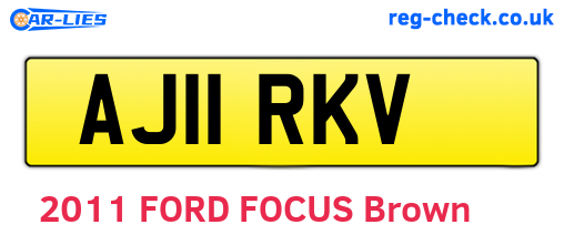 AJ11RKV are the vehicle registration plates.