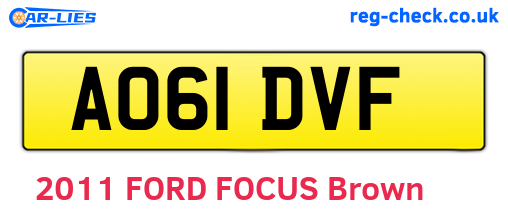 AO61DVF are the vehicle registration plates.