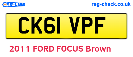 CK61VPF are the vehicle registration plates.