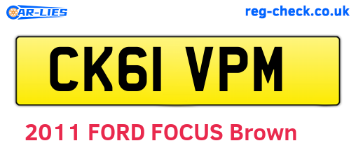 CK61VPM are the vehicle registration plates.