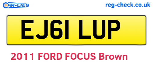 EJ61LUP are the vehicle registration plates.
