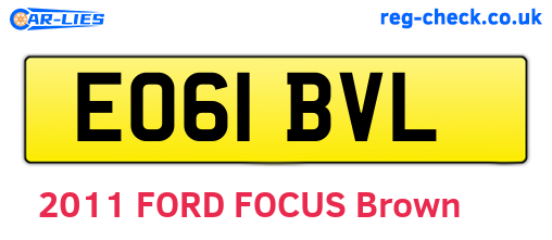 EO61BVL are the vehicle registration plates.