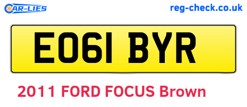 EO61BYR are the vehicle registration plates.