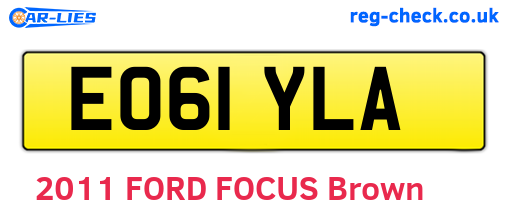 EO61YLA are the vehicle registration plates.