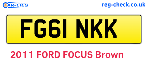 FG61NKK are the vehicle registration plates.