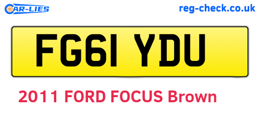 FG61YDU are the vehicle registration plates.