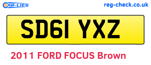 SD61YXZ are the vehicle registration plates.