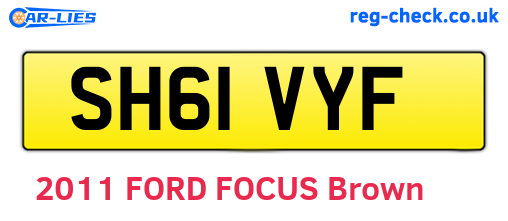 SH61VYF are the vehicle registration plates.