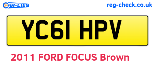 YC61HPV are the vehicle registration plates.