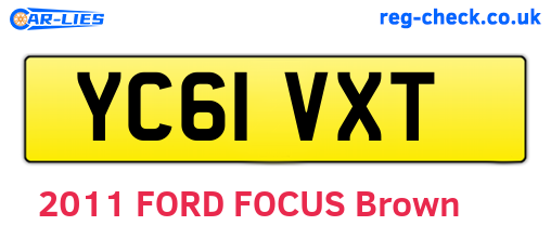YC61VXT are the vehicle registration plates.