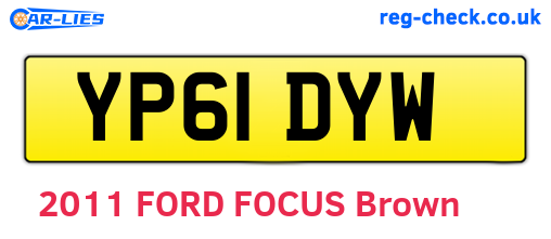 YP61DYW are the vehicle registration plates.