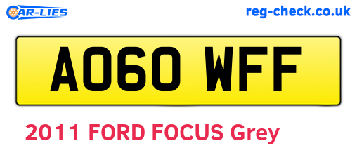 AO60WFF are the vehicle registration plates.