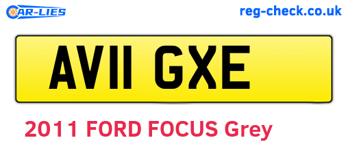 AV11GXE are the vehicle registration plates.