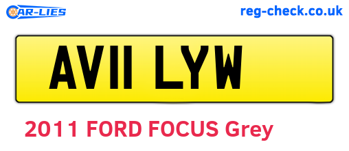 AV11LYW are the vehicle registration plates.