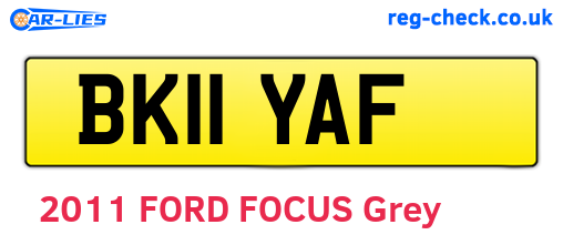 BK11YAF are the vehicle registration plates.