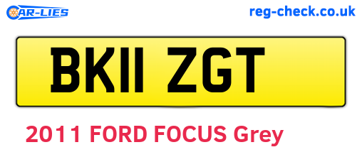 BK11ZGT are the vehicle registration plates.