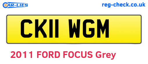 CK11WGM are the vehicle registration plates.