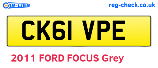 CK61VPE are the vehicle registration plates.