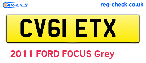CV61ETX are the vehicle registration plates.