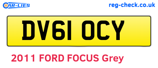 DV61OCY are the vehicle registration plates.