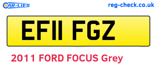 EF11FGZ are the vehicle registration plates.