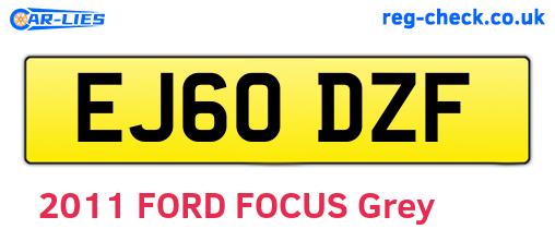 EJ60DZF are the vehicle registration plates.