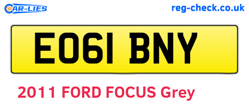 EO61BNY are the vehicle registration plates.