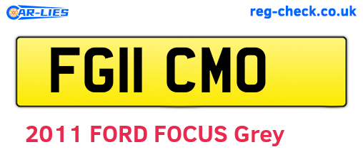 FG11CMO are the vehicle registration plates.